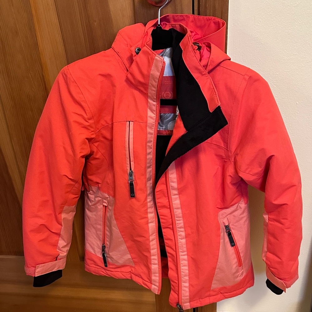 Vibrant Coral Kids snow jacket